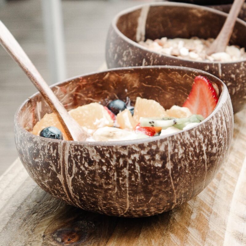 Feel Good Natural Coconut Bowls Set (Larger Size Rustic Textured Finish) Feel Good Decor